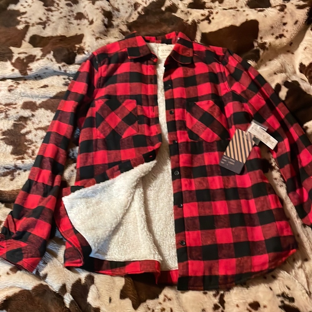 Buffalo plaid Sherpa lined flannel